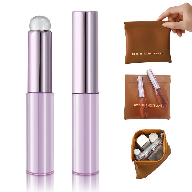 LeMeeOly 2pcs Silicone Lip Brush, Suitable for Even Application of Lipstick Lip Balm Lip Gloss, Soft Silicone Material, Hygienic, Convenient and Easy to Clean, Enhances Lip Care (Purple) - Image 1